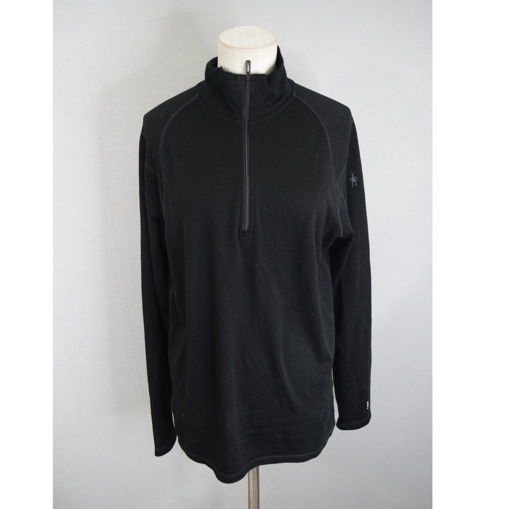 Smartwool Merino 250 1/2 Top Medium Black Wool Base Layer Mens Shirt Long Sleeve